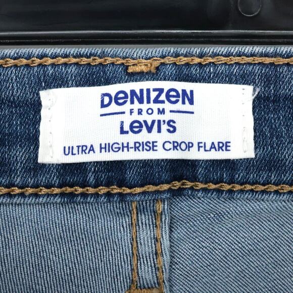 Levis Denizen Jeans Plus Size 18 34W Blue Denim Ultra High Rise Crop Flare - Picture 3 of 13